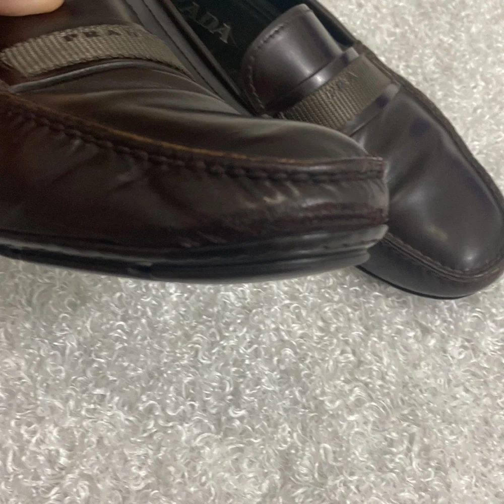 Prada Brown Leather Penny Loafers